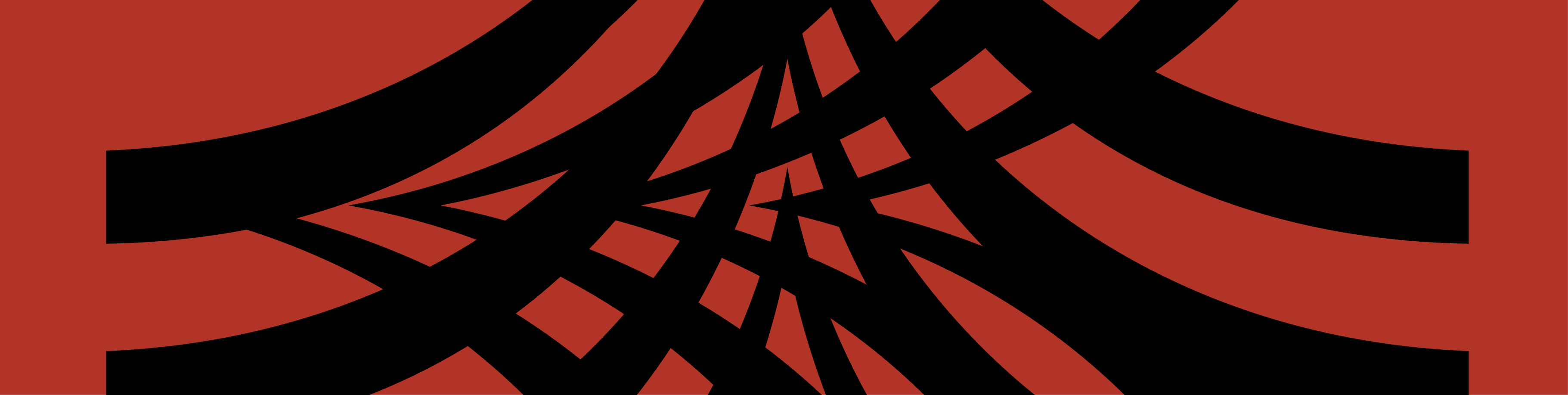 Red background with black curved lines on it.