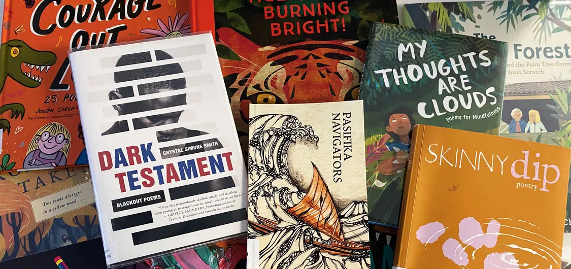 A selection of books about poetry from National Library's school lending service.