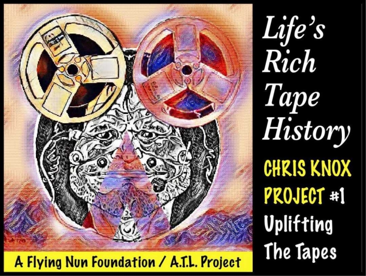 Two reel to reel tapes with a person's face in the background.