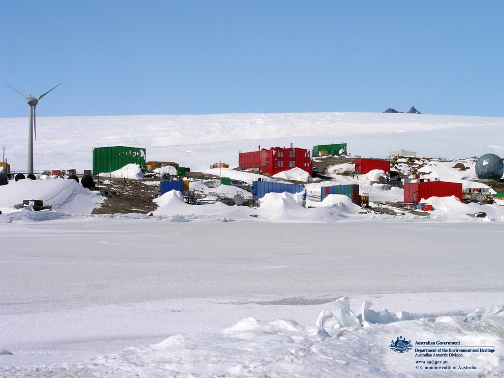 Mawson station; one of Australia's three permanent research stations in Antarctica.
