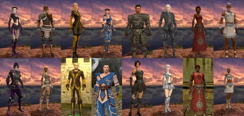 Characters on ArenaNet alongside themselves as the opposite gender after their genders were switched as an April Fool's day joke.