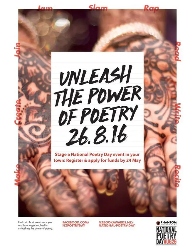 Poster for Poetry Day, calling on its readers to unleash the power of poetry.