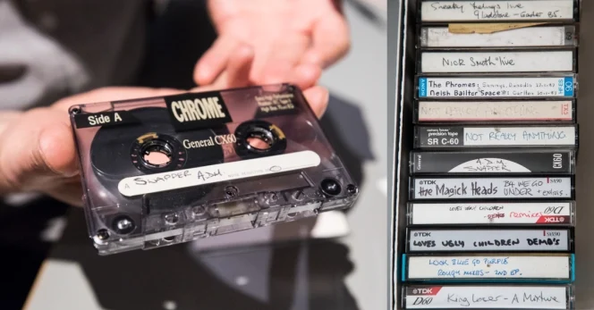 Cassettes awaiting digitisation.