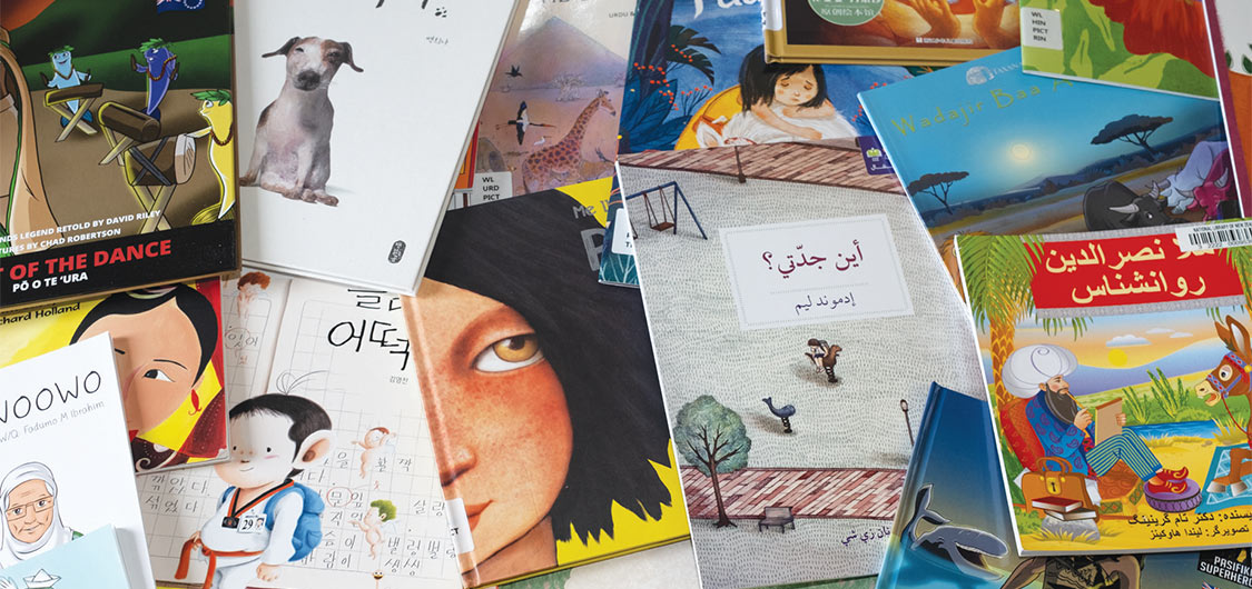 A selection of books in multiple languages from the National Library's World Language collection, available through their school lending service.