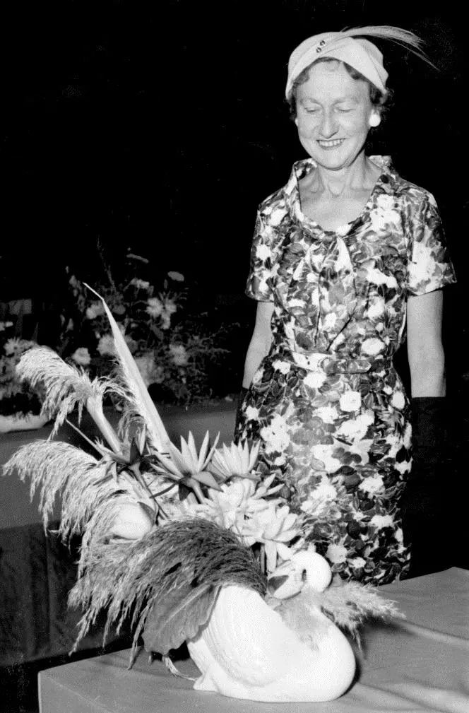 Winning entry for the 1959 Auckland flower arranging competition sponsored by Crown Lynn.