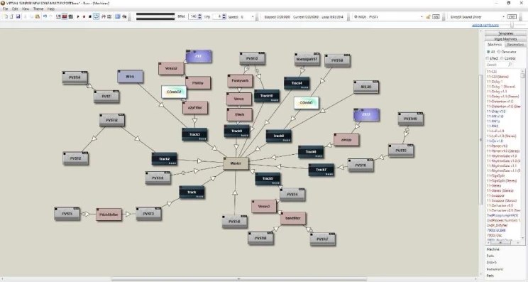 A graphic depiction of the software plugin used to make Virtual Sunrise, showing the relationships between different settings. 