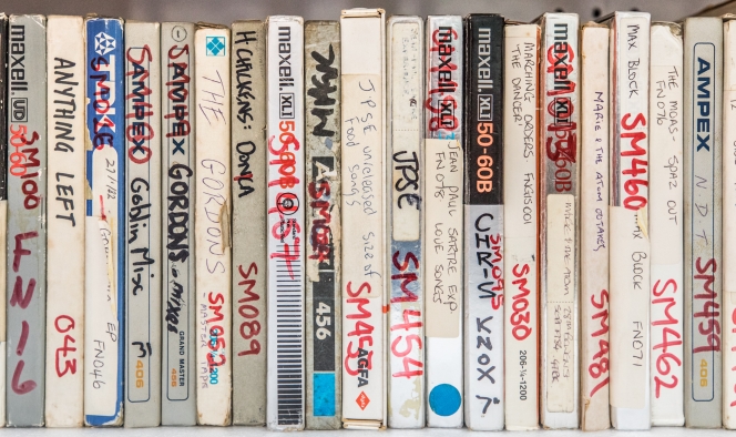 Reel-to-reel tape recordings.
