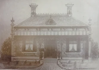 A detailed sketch of Ledger’s cottage `Bella Vista’ in Abbotsford, Melbourne, 1892. 