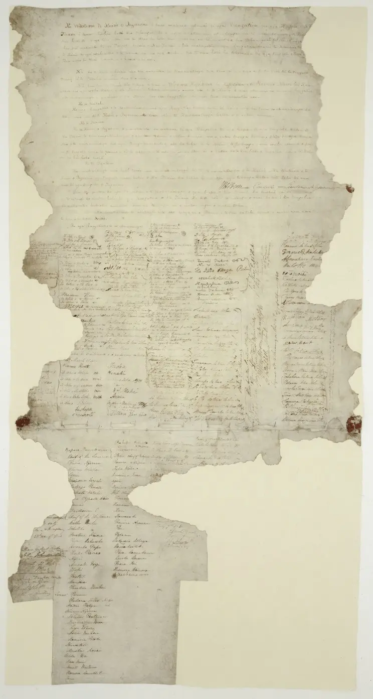 A page from the Treaty of Waitangi.