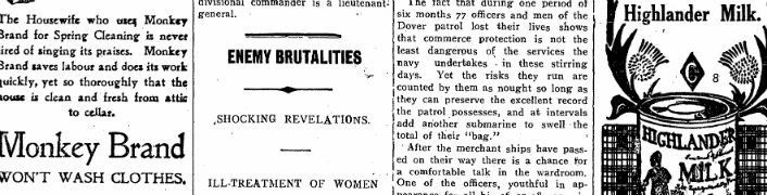 Detail of Grey River Argus, 1917, p2, showing several columns of the page.