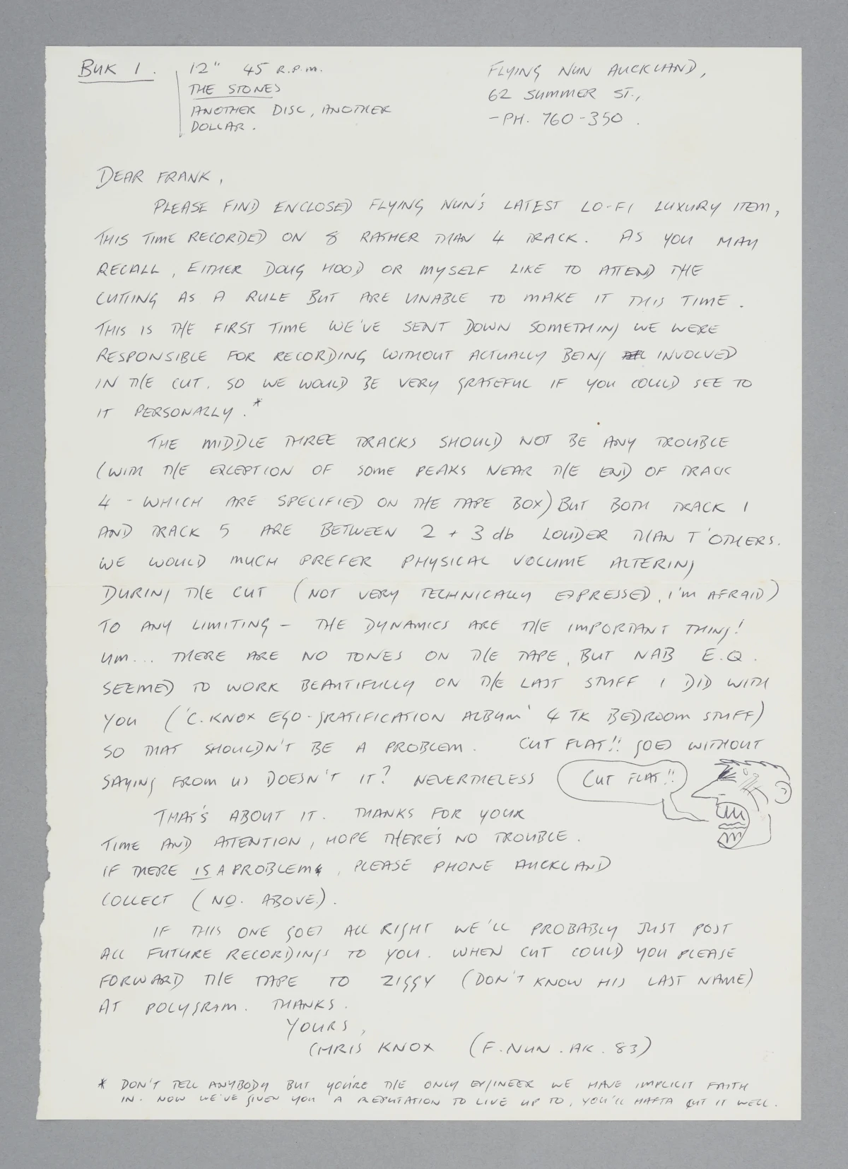 A tidy, handwritten letter on white paper and black ink.