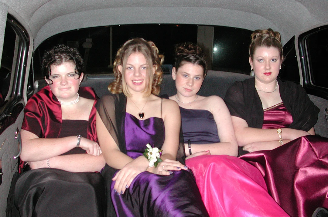 Greymouth High School students on their way to the school ball, 2001