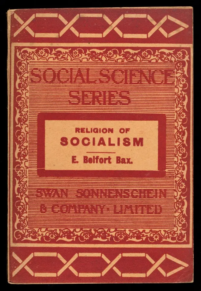 Cover of E Belfort Bax's Religion of Socialism, part of a Social Science series.
