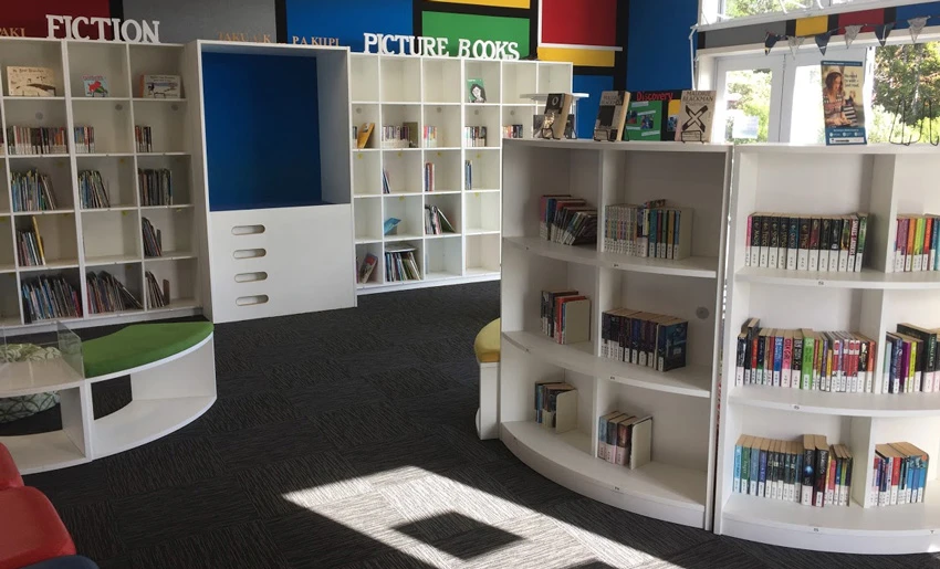 Reading nooks in Bailey Rd school library