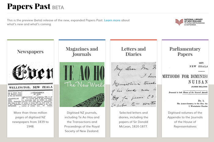 Papers Past Has A New Website | National Library Of New Zealand