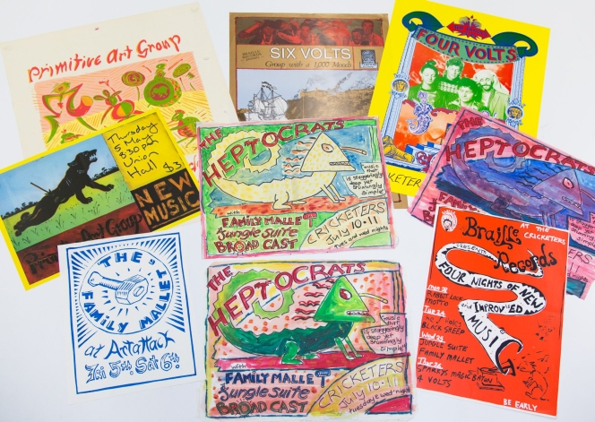 A selection of Braille Collective posters, preserved in the Alexander Turnbull Library.