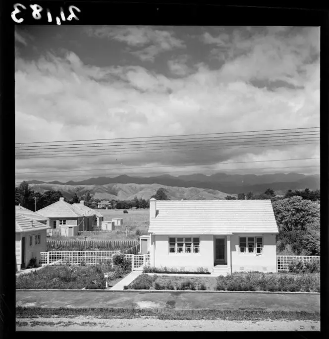State house, Levin. Pascoe, John Dobree, 1908-1972 :Photographic albums, prints and negatives. Ref: 1/4-001183-F