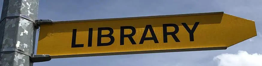 Library sign. 