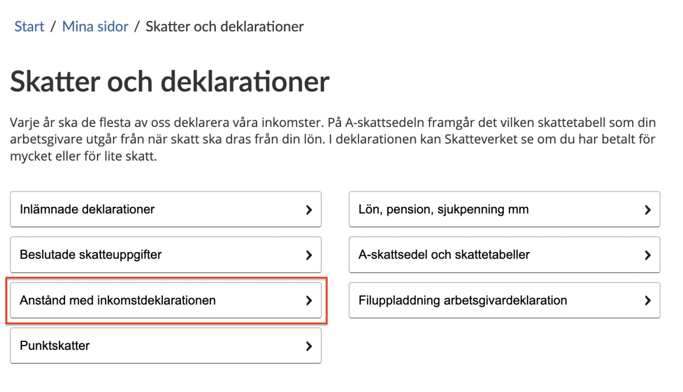 Anstånd med inkomstdeklaration 1