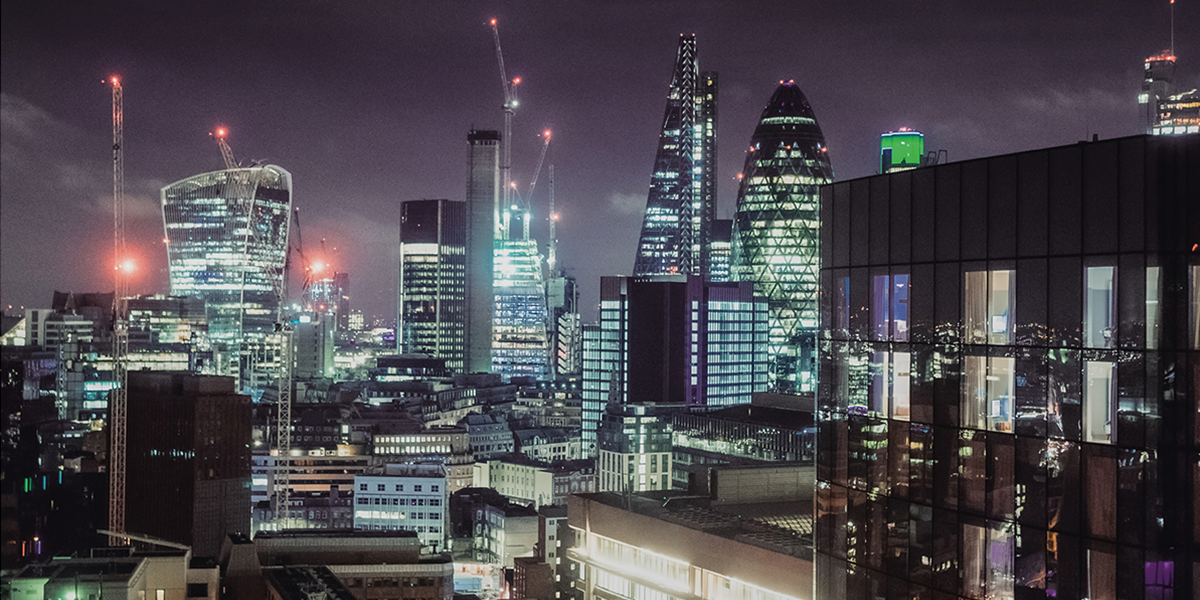 London skyline at night