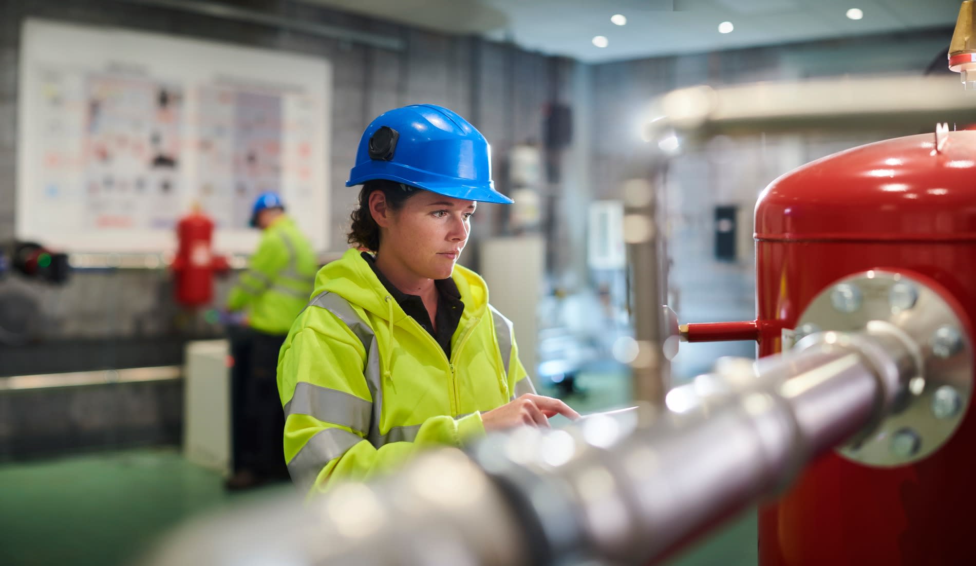 A female worker in a factory.