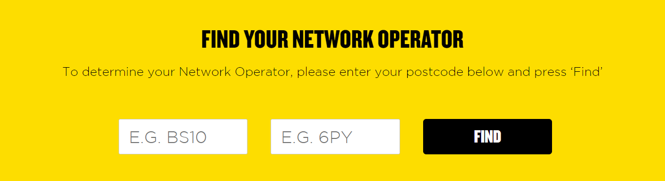 Find your network operator