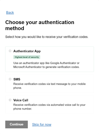 MFA Authentication Methods