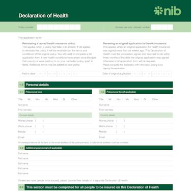 NIB0145 22 Declaration-ofHealth Form v3 i-1