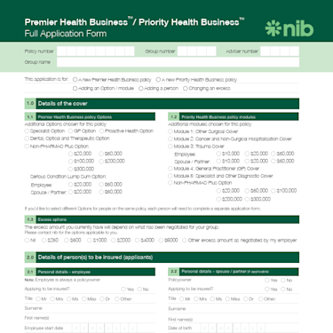 Application Form - PHB