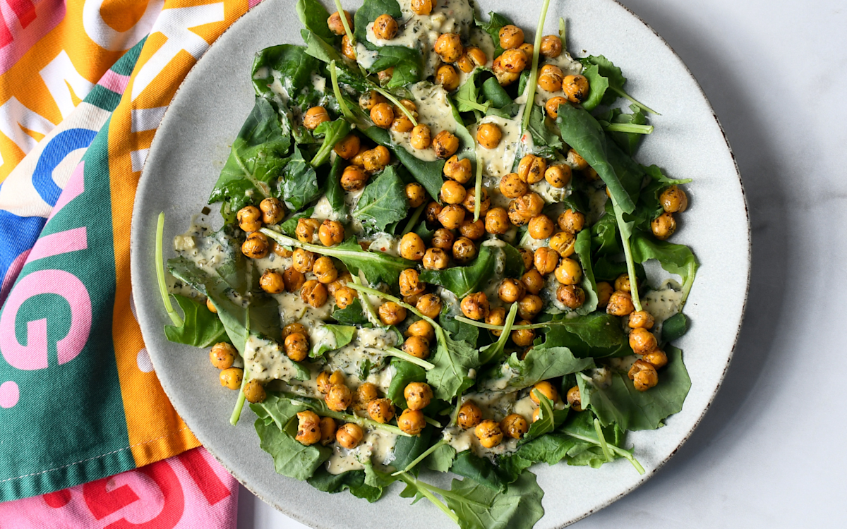 Garlicky Kale Salad With Crispy Chimichurri Chickpeas Haven’s Kitchen