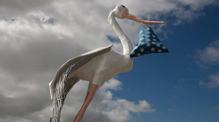 Sharp Mary Birch stork statue