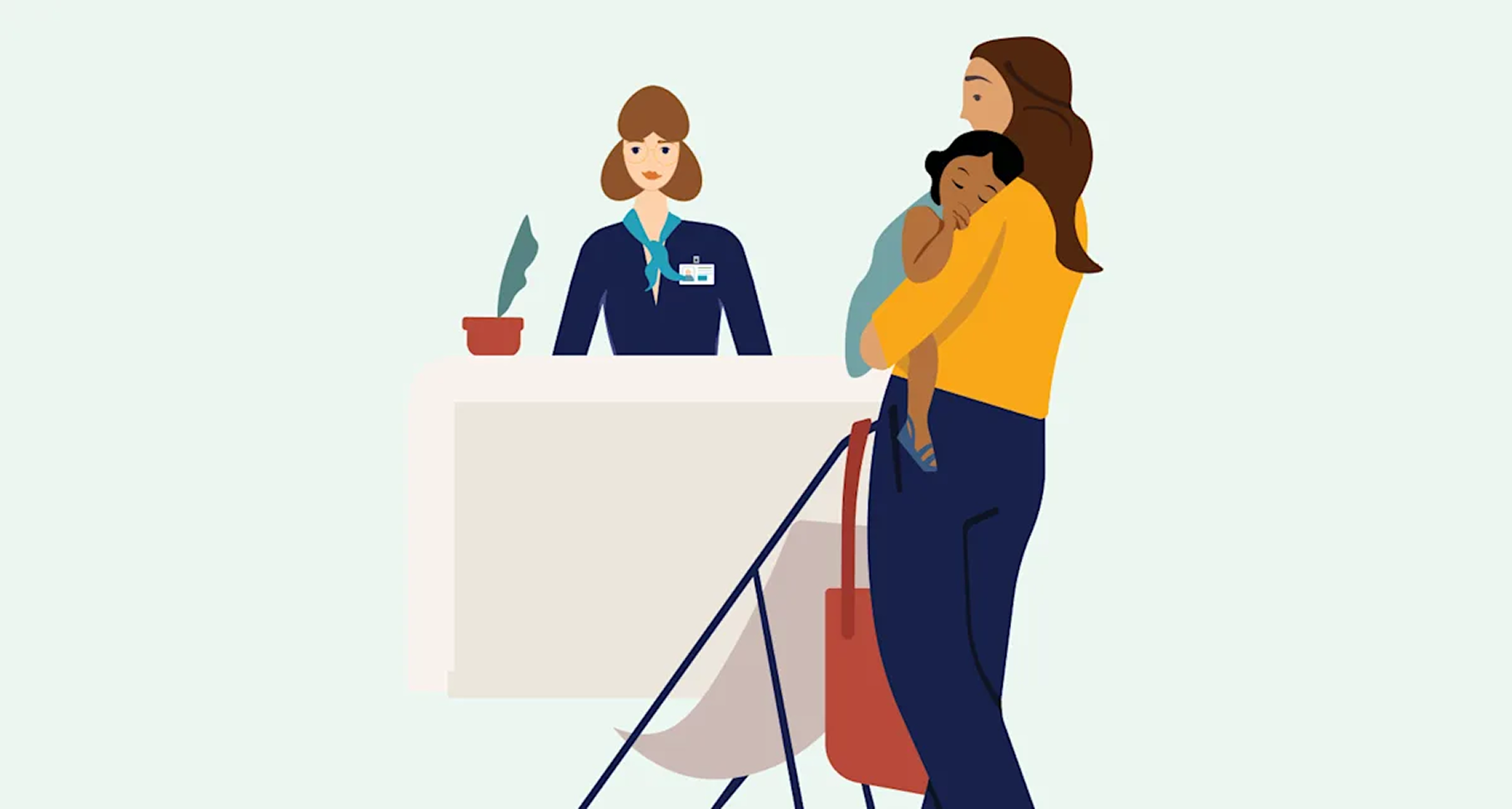 mom at clinic illustration