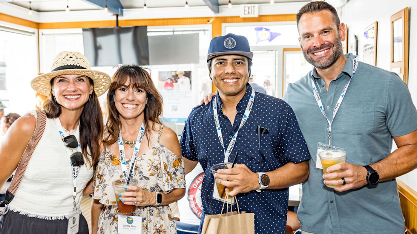Sara Barnett, Jayme Ortiz, Aaron Ortiz and Matthew Cheney of San Diego at the 2025 Sharp HospiceCare Regatta