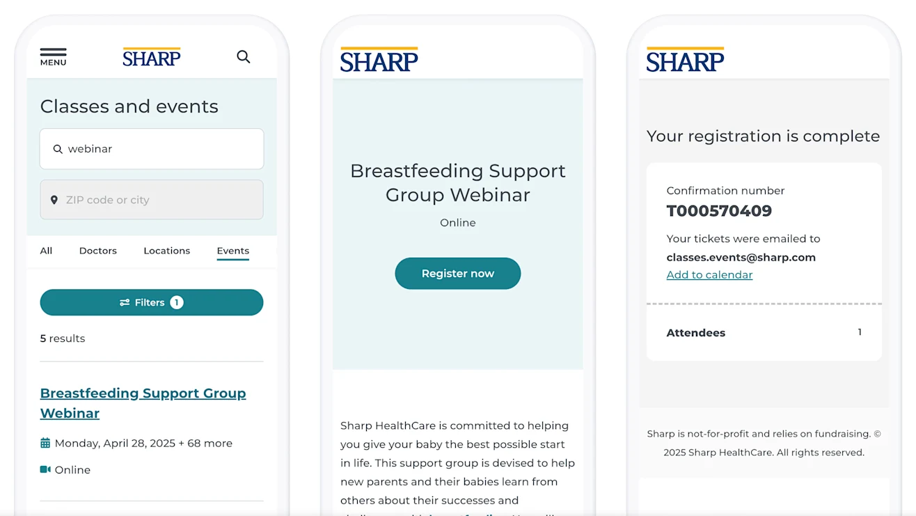 Health classes, events and support groups in San Diego | Sharp HealthCare