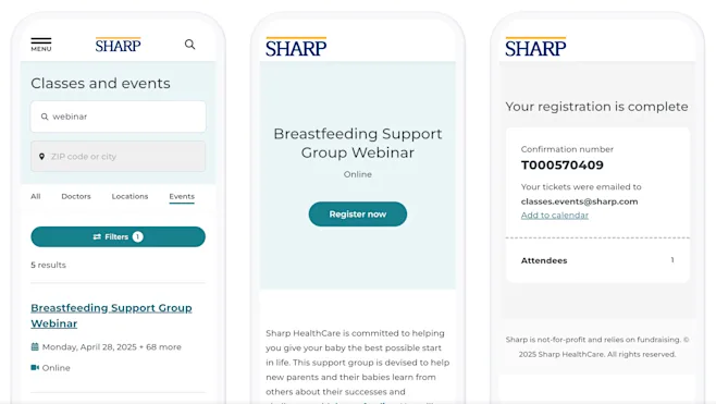 Health classes, events and support groups in San Diego | Sharp HealthCare