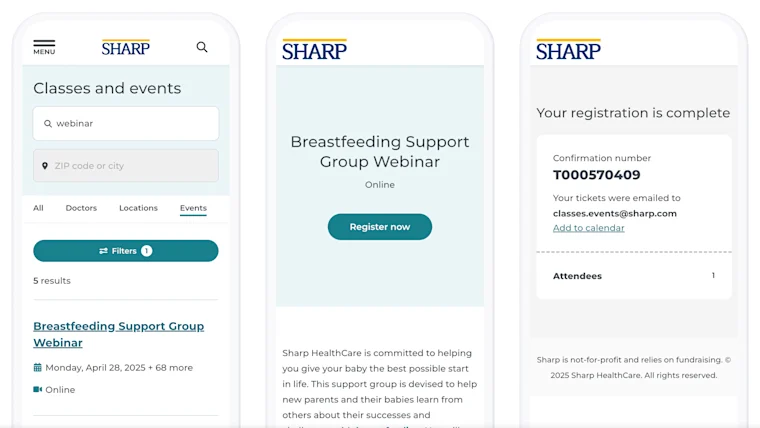 Health classes, events and support groups in San Diego | Sharp HealthCare