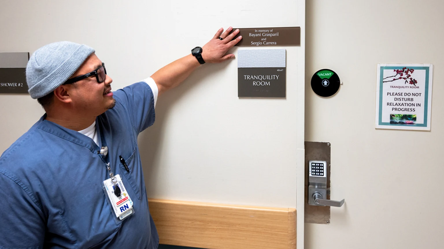 Mike Grasparil at the Tranquility Room at Sharp Chula Vista Medical Center