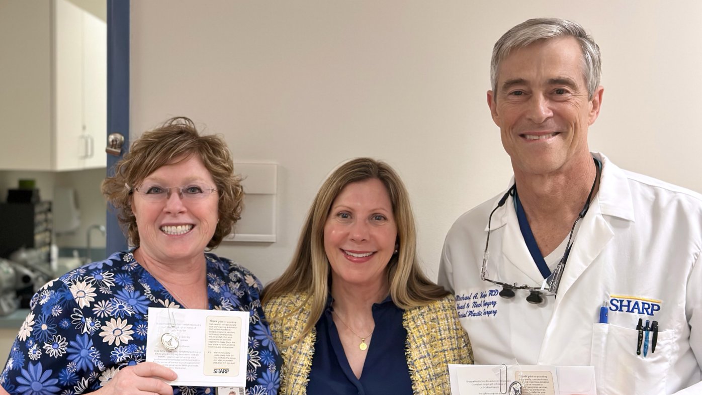 Amy Britcher, Valerie Markarian and Dr. Michael Keefe at Sharp Rees-Stealy Medical Center.