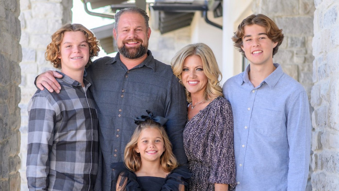 Austin frequently gives back to the community and having survived cancer, doesn’t take life for granted and is grateful for his family and the care he received. He is pictured with his wife Rachelle and three children.