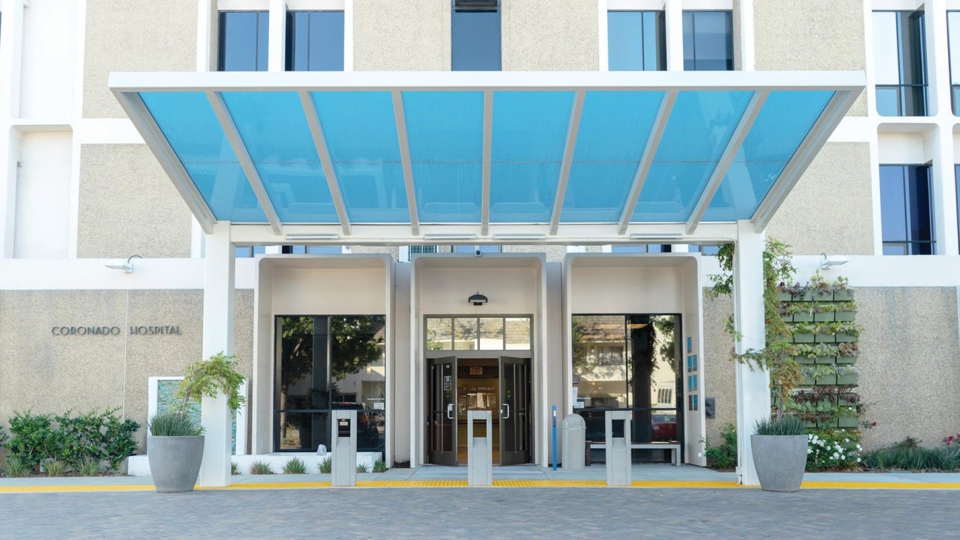 Entrance of Sharp Coronado Hospital