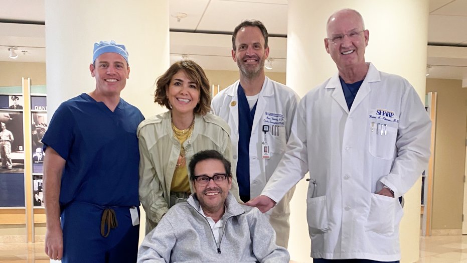 Dr. Karl Limmer, Miriam Nenninger, Rafael Nenninger, Marc Verlasky and Dr. Robert Adamson at Sharp Memorial Hospital