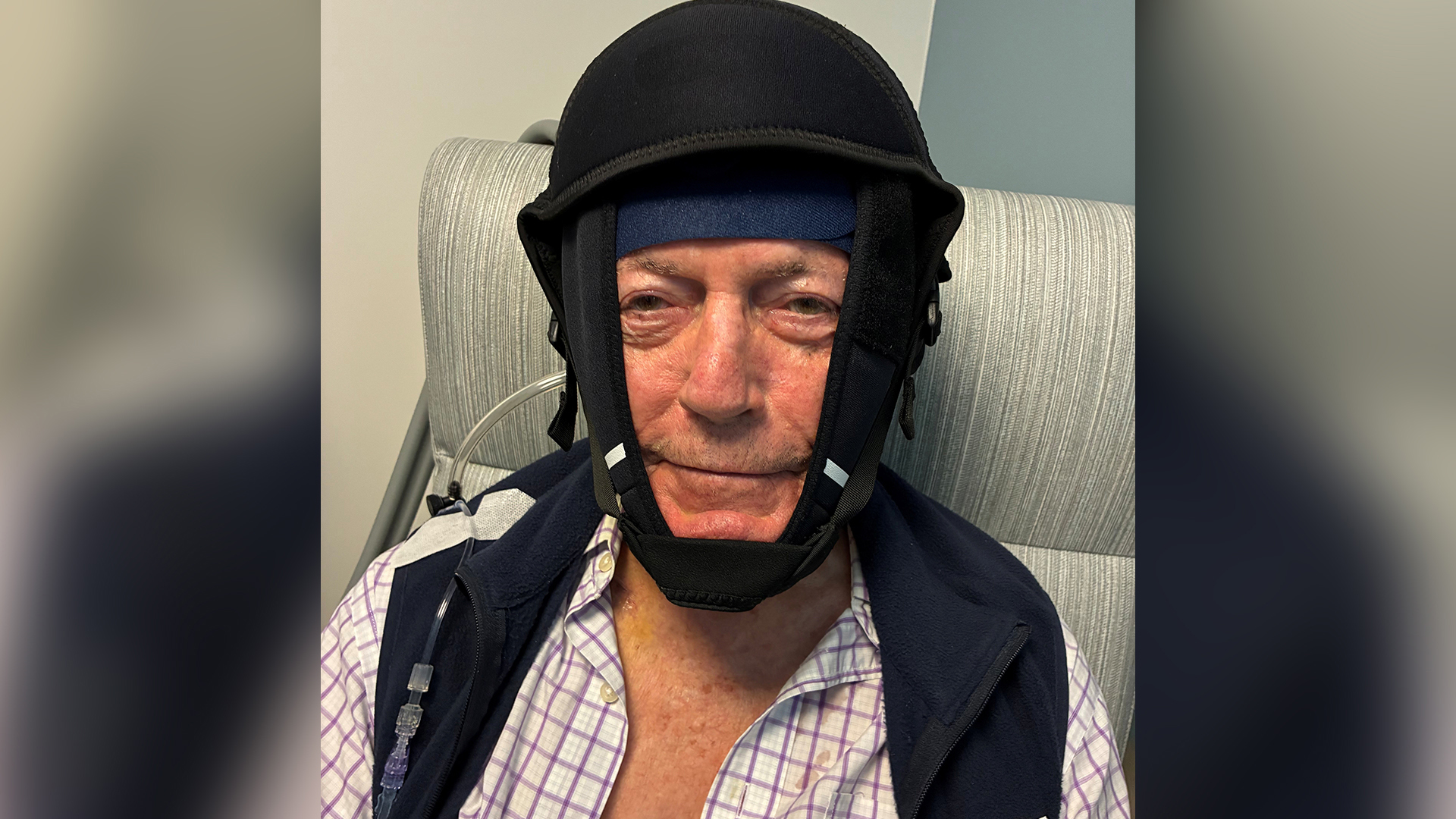 Patrick McNamara at Sharp Grossmont Hospital getting a cool capping therapy