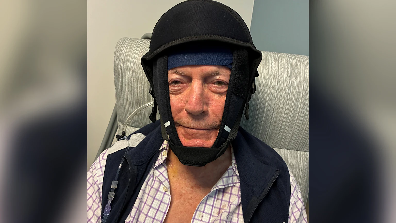 Patrick McNamara at Sharp Grossmont Hospital getting a cool capping therapy