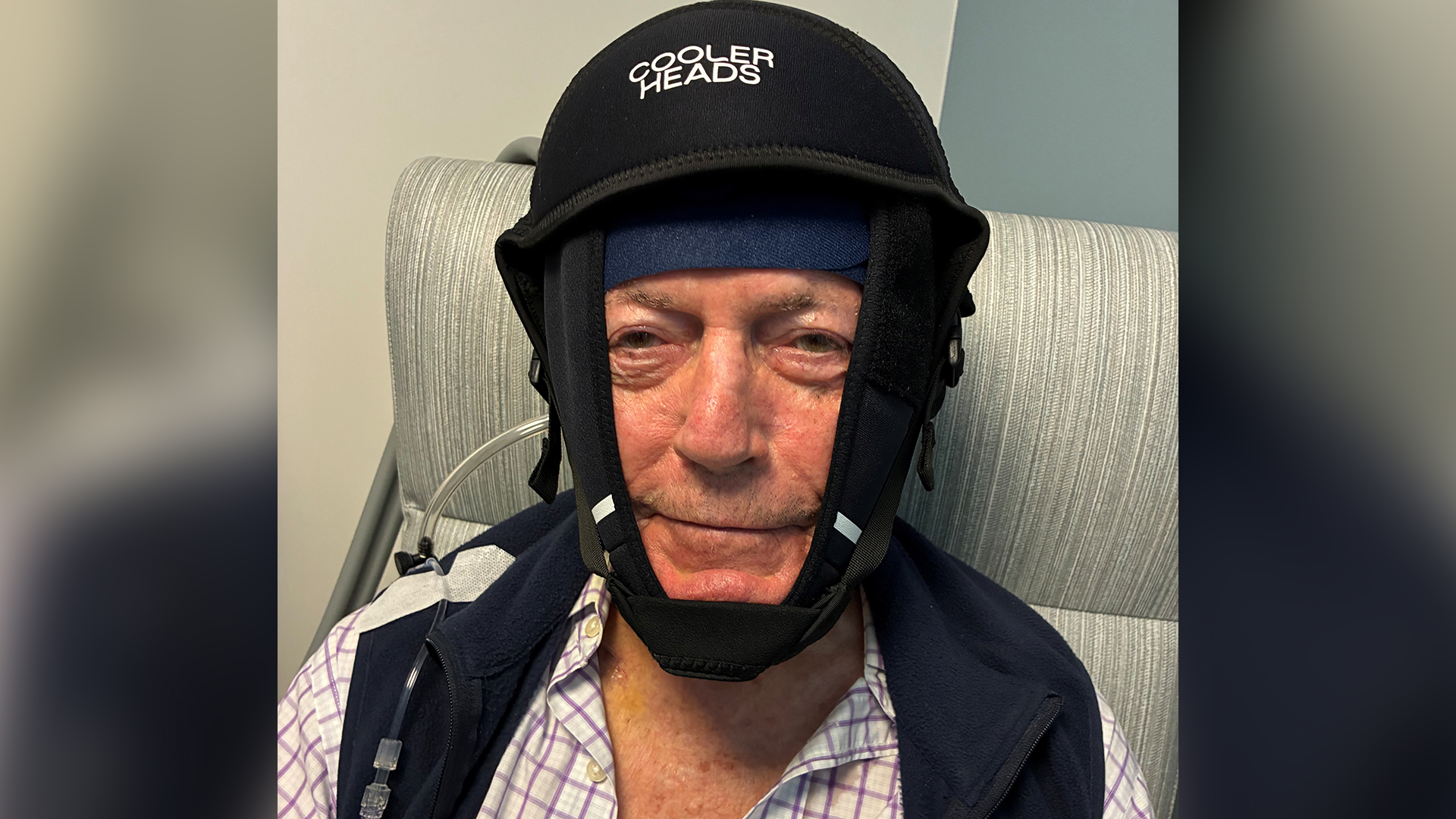Patrick McNamara at Sharp Grossmont Hospital getting a cool capping therapy