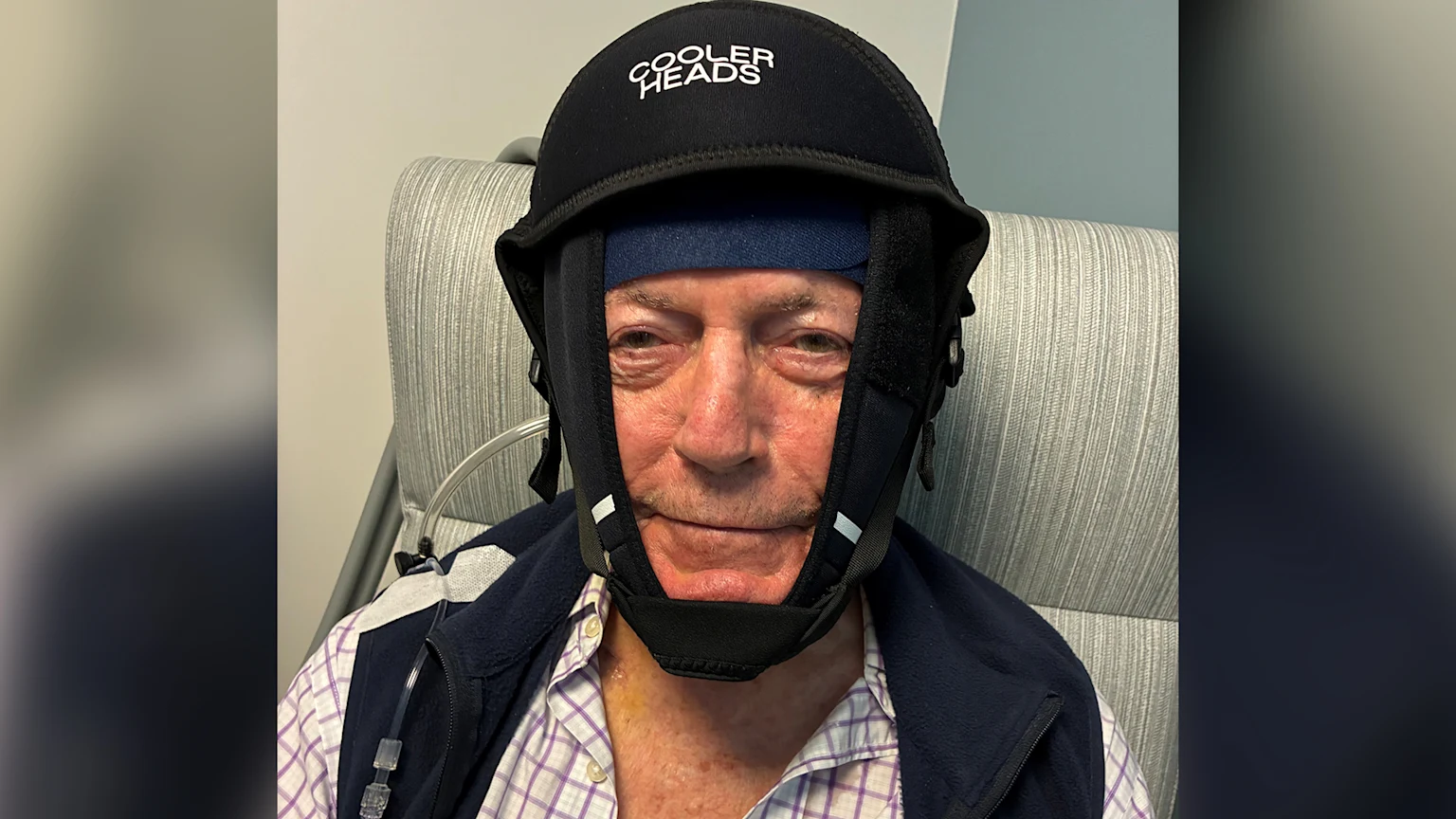Patrick McNamara at Sharp Grossmont Hospital getting a cool capping therapy