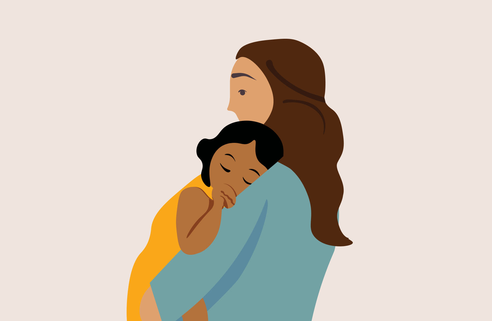 Mom and baby illustration