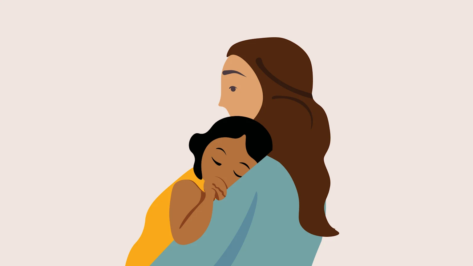 Mom and baby illustration