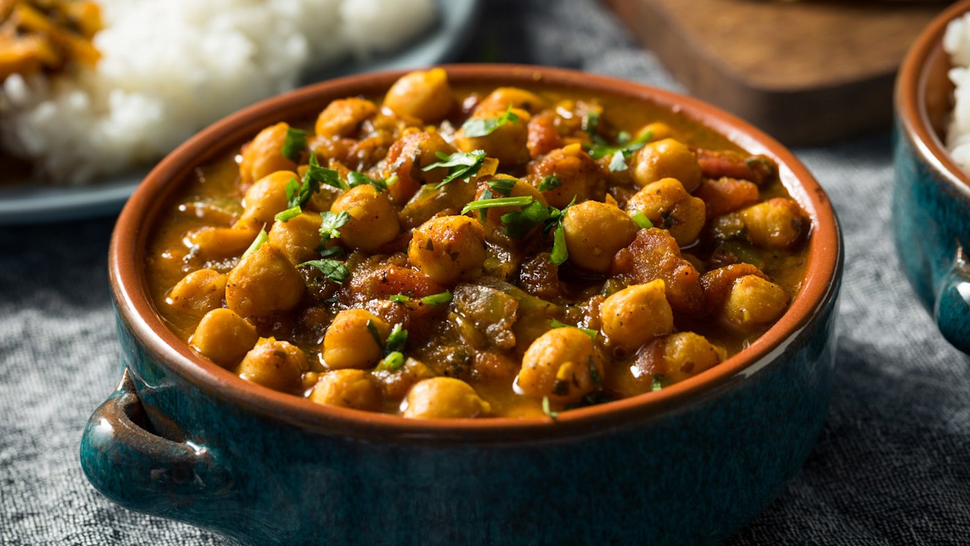 Chickpea curry in a crock