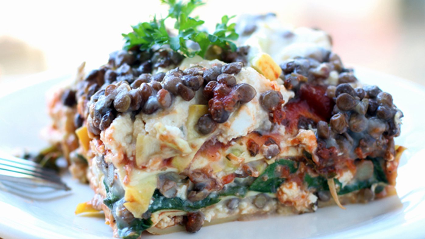 Veggie and lentil lasagna