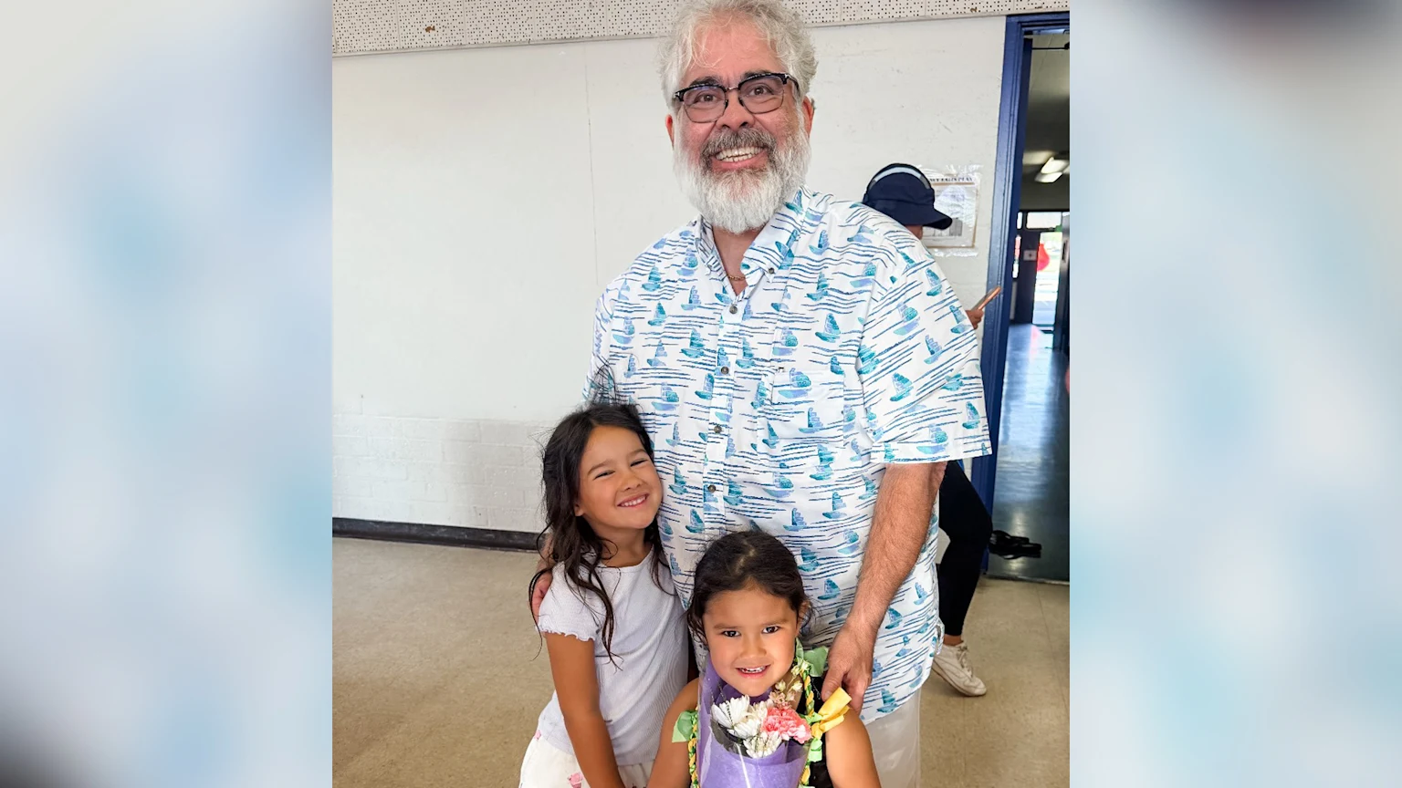 Bob Brown of San Diego with his granddaughters